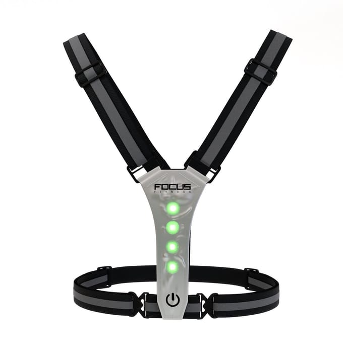 Focus Fitness - Hardloopvest - Veiligheidsvest - Verlicht - Oplaadbaar - Wit
