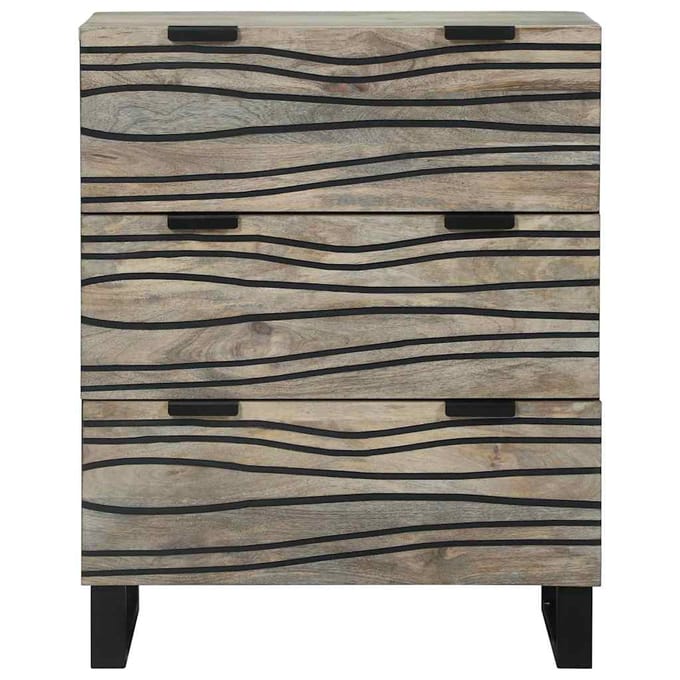 vidaXL - Dressoir - met - lade - Wit - 60 - x - 33.5 - x - 75 - cm - Massief - mangohout