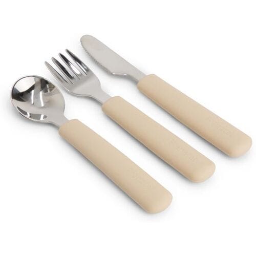 Prénatal siliconen bestekset RVS 3-delig Light Sand Brown unisex