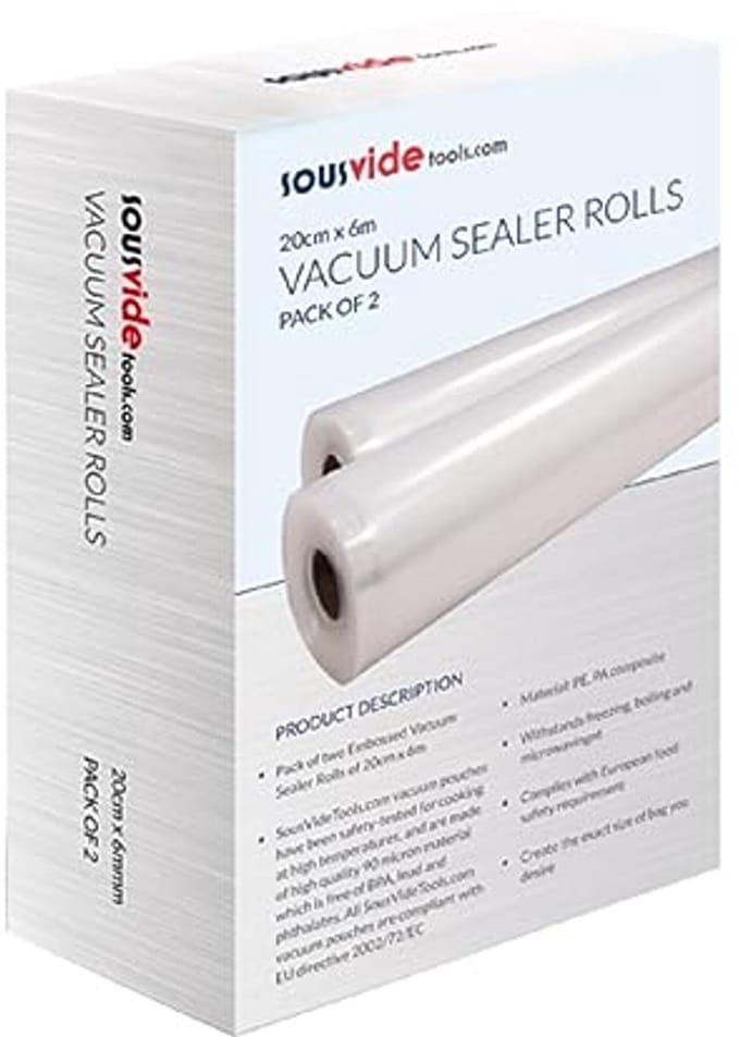 Vacuüm Sealer Rollen 20cm x 6m - 2 Stuks voor Sous Vide Koken