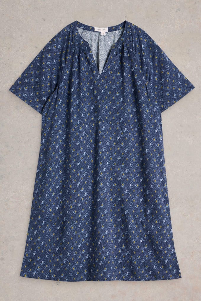 White Stuff Cora Shift Dress Blue Print Größe: 8 | Blusenkleider Outlet | Damen | Blau