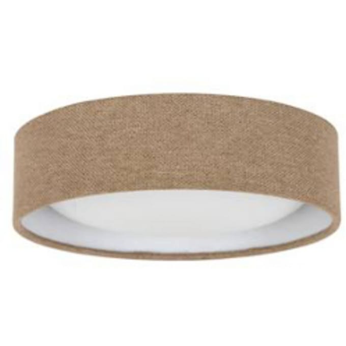 Beacon Lighting Plafondlamp Uno, beige, textiel, Ø 25 cm, GX53