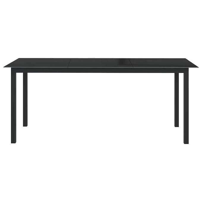 vidaXL - Tuintafel - 190x90x74 - cm - aluminium - en - glas - zwart