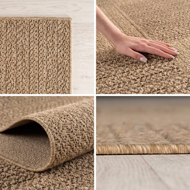 Muratap Timber rond buitenkleed – jute look – weerbestendig – 200 cm rond