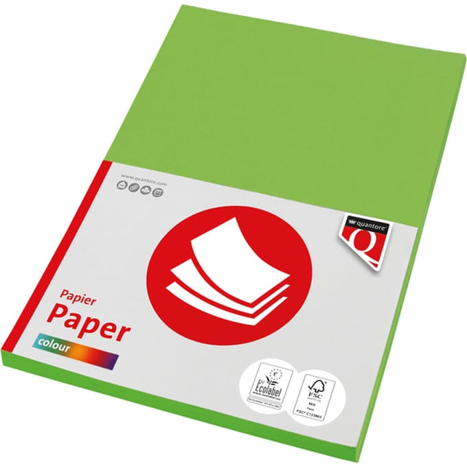 Kopieerpapier Quantore Colour A4 80gr helgroen 100 vel