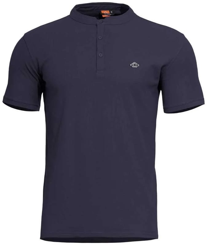 Pentagon Levantes Henley Korte Mouw Poloshirt Blauw L Man