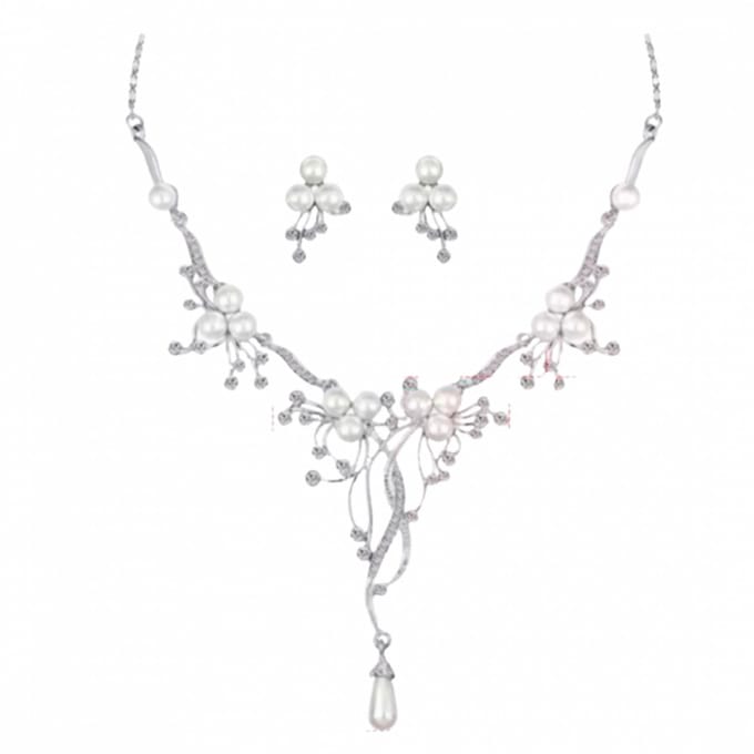 Bruid- Ketting- Oorbellen- Evelien - Trouwen-Charme Bijoux