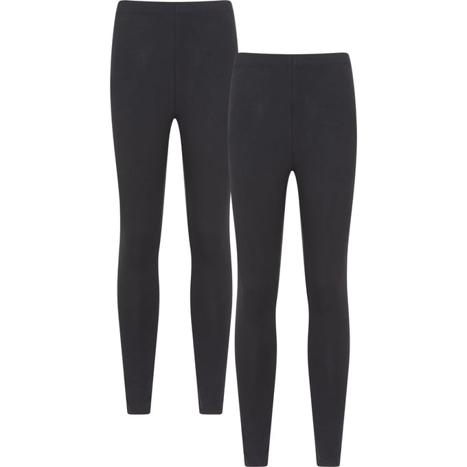 Mountain Warehouse Dames/Dames Katoenmix Midweight Leggings (Set van 2) (Jet Zwart)
