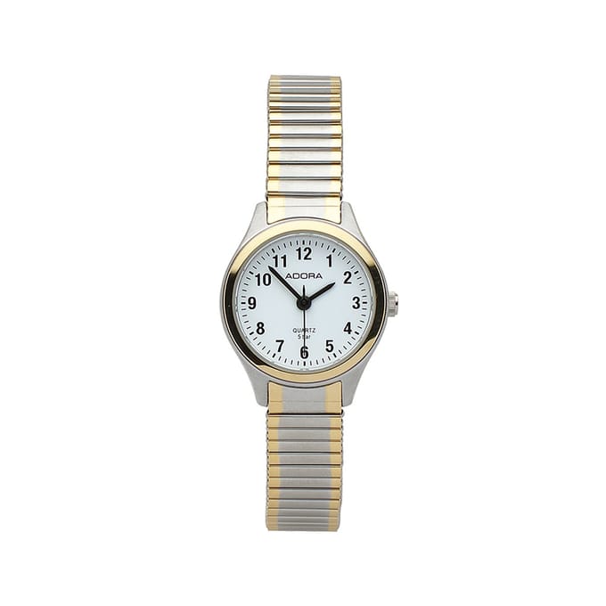 AB6034 – Adora Basis Dameshorloge Bicolor Zilver/Goud 23 mm Quartz 5 ATM – Rekband