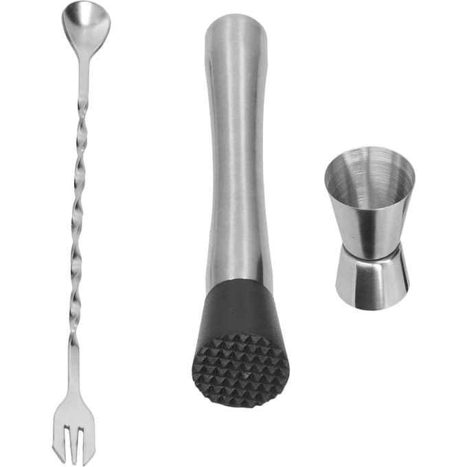 Roestvrijstalen Cocktail Jigger Muddler Roerlepel Set Bar Barman Accessoire L(for 6.5-9kg) gray