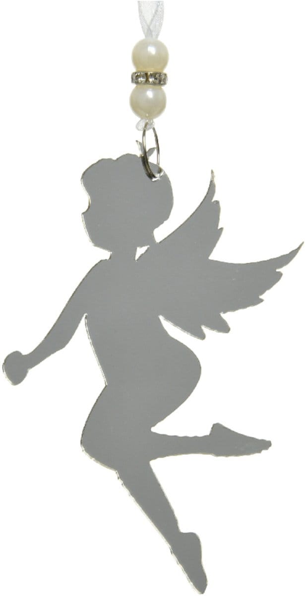 KAEMING B.V. - Zilveren feeën-hanger 12 cm, kerstdecoratie