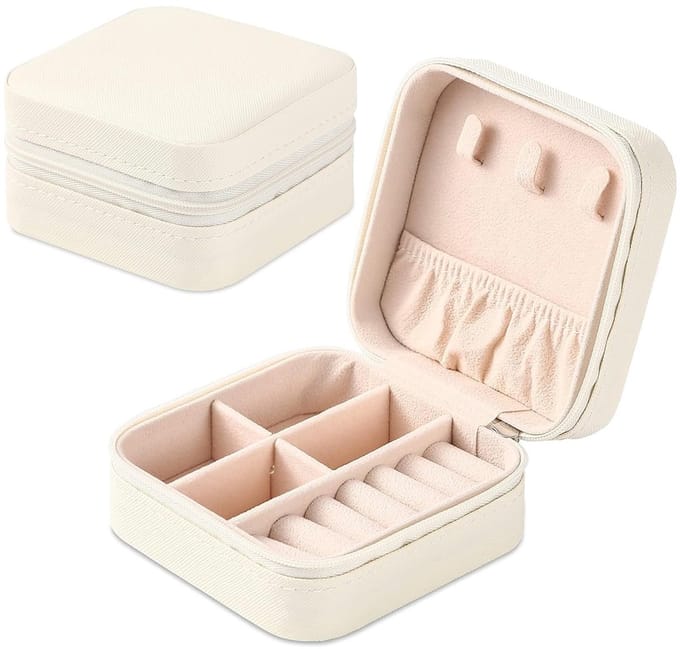 ZEYNOMAX- Sieradenbox Mini - PU Leer - Waterdicht - Opbergdoos - Reis Sieradenbox - Multi-compartiment - 10x10x5 cm - Juwelenbox
