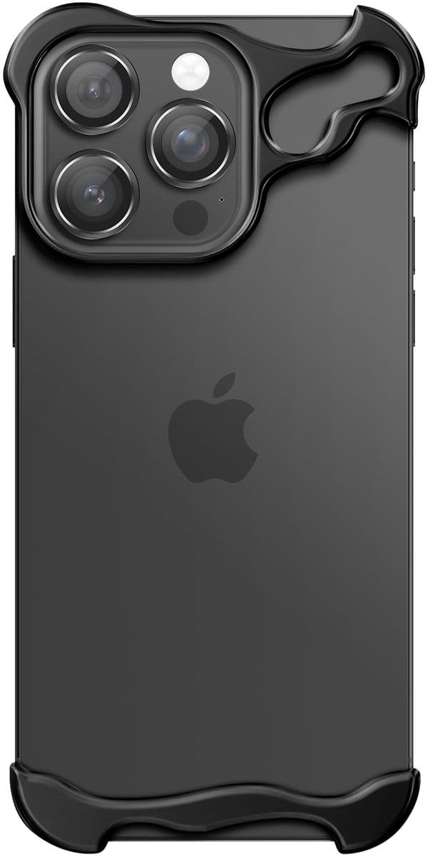 Avizar Hoesje geschikt voor iPhone 16 Pro Max - Bumper & Camera Glas, Zwart