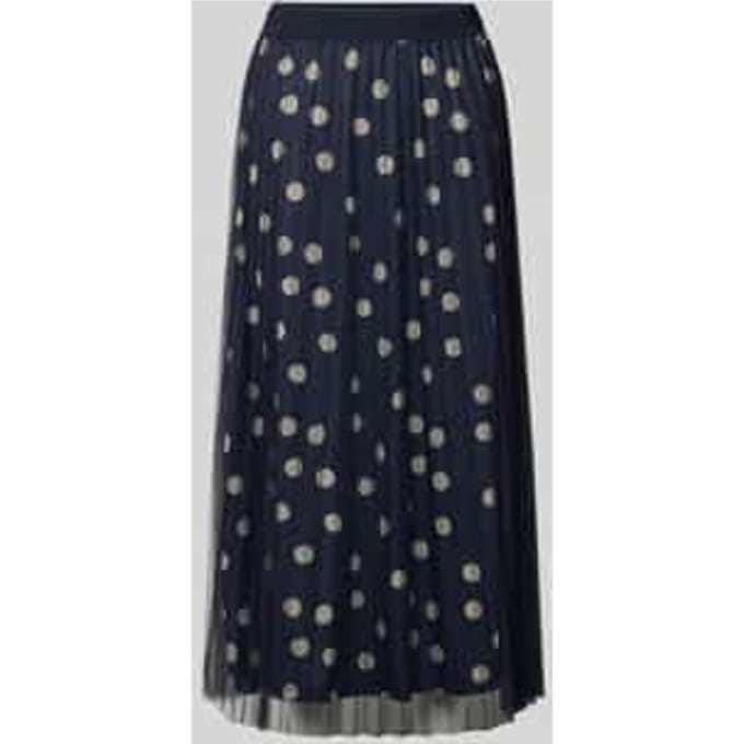 midi-rok met plissévouwen en polkadots