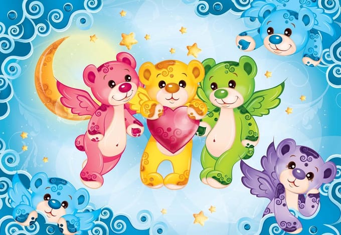 Fotobehang Care Bears Heart | PANORAMIC - 250cm x 104cm | 130g/m2 Vlies