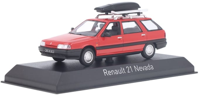 Renault 21 Nevada 1989 Rood met Accessories - Model 1/43 - Norev