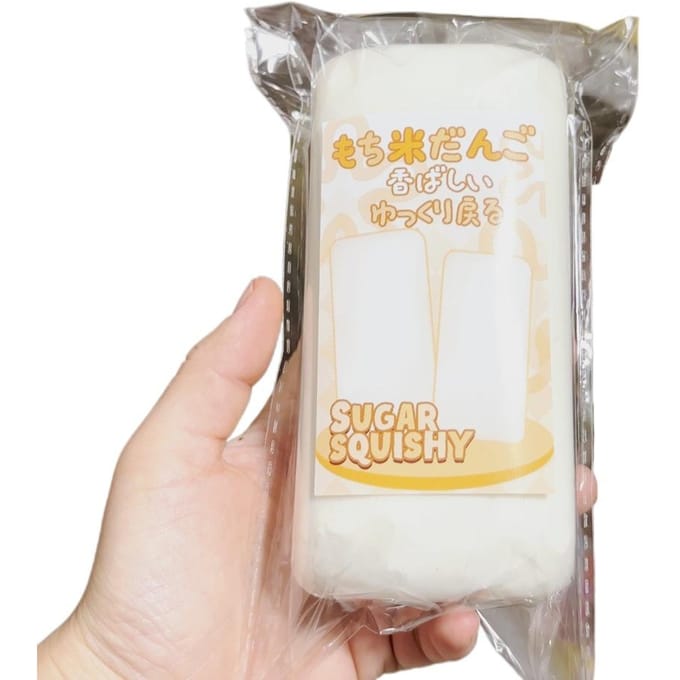 Bandes de Gâteau de Riz Simulées Jouet Squishy Super Humide Aliment Doux Jouet à Presser Collant Rebond Lent Modèle de Décompression Main Relaxation Cadeau white