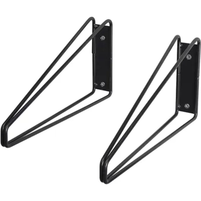 Duraline Plankdrager Dubbel Laag Staal Zwart 24x13,5cm - 2 Stuks