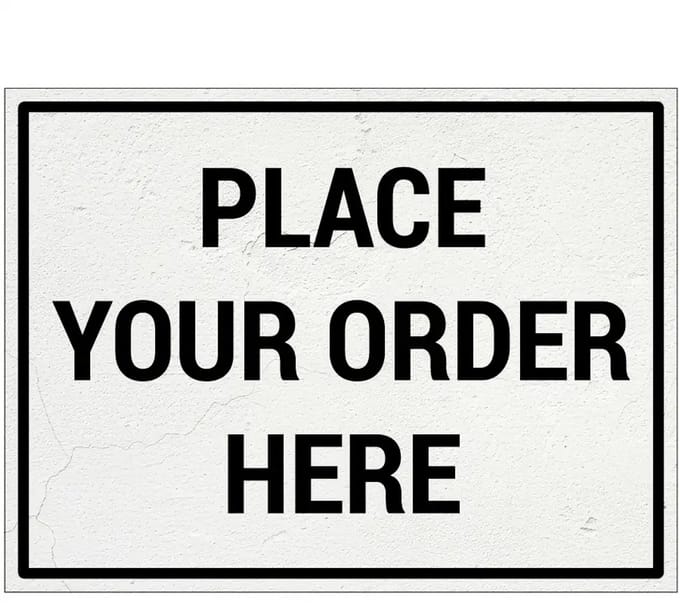 Place your order here bord | Forex Re materiaal | 28 x 21 cm