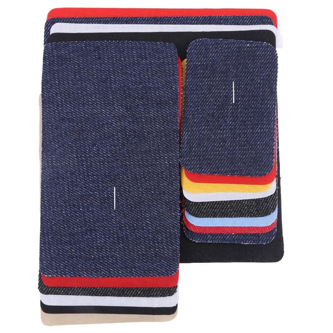 18Pcs Assorted Iron on Jean Mending Patches Repair Kit for Cloth Jeans Hats gray