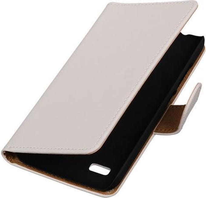 Wit Effen Booktype Sony Xperia SP Wallet Cover Hoesje