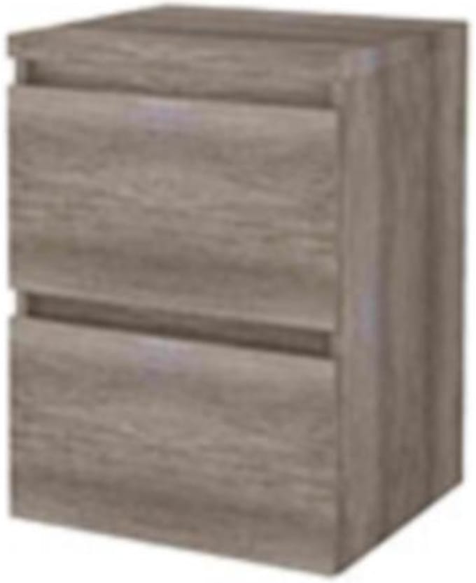 Basic-Line Start 46 Badkamermeubelset - 50 x 46 cm - Greeploos - 2 Lades - Wastafelblad - Scotch Oak