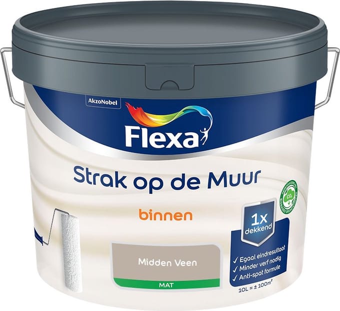 Flexa - Strak Op De Muur Binnen Mat - Midden Veen - Mengverf - 10 L