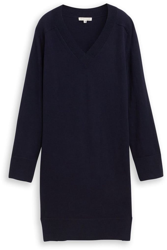 Tom Tailor - Gebreide jurk met kasjmier - Maat 36 - Knitted Navy Melange