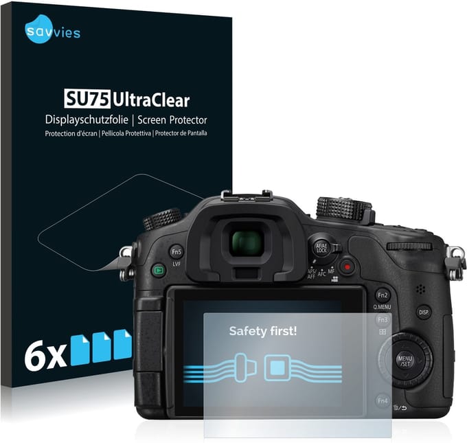 Savvies - Screenprotector voor Panasonic Lumix DMC-GH4 - Folie Beschermfolie transparant 6 Stuks