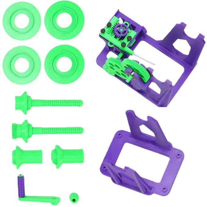 Bobineur de filament pour imprimante 3D Kit bobineur de fil d'impression à manivelle pré-assemblé Violet Vert