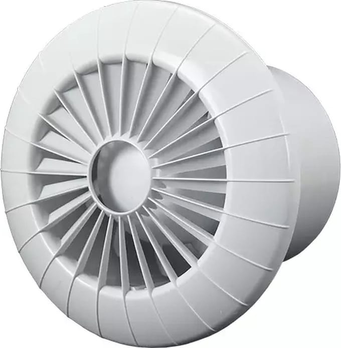 Badkamerventilator rond diameter 100 mm wit - 100BB