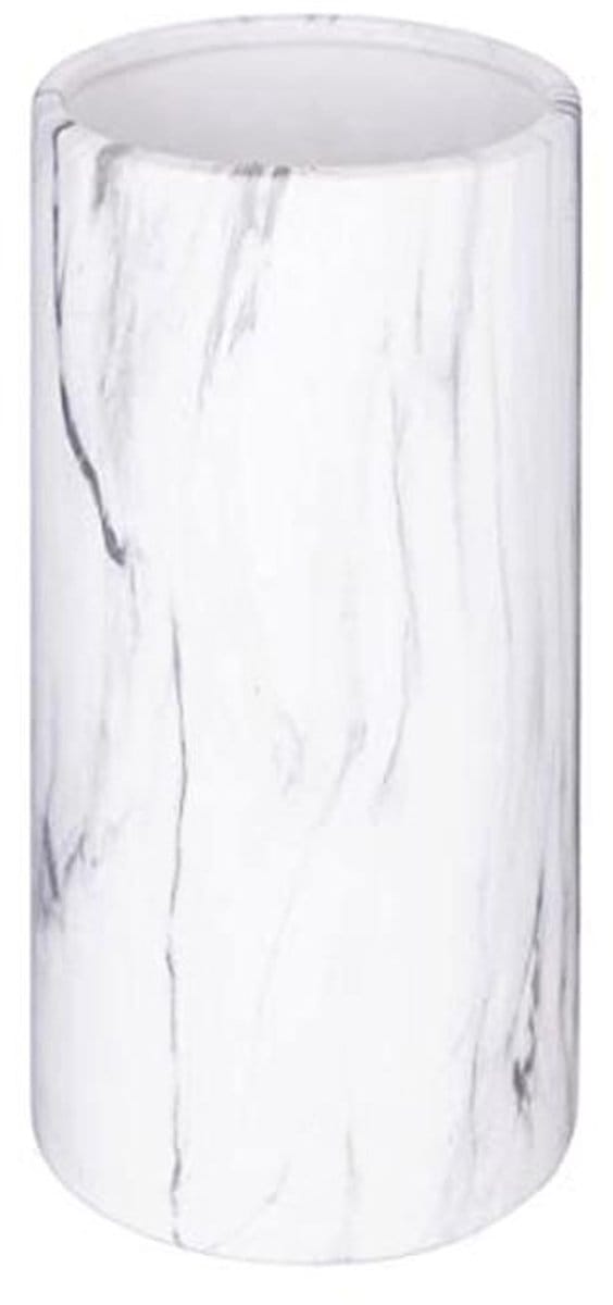 Cilindervaas Marmer Wit - Modern Design - Hoogte 20 cm
