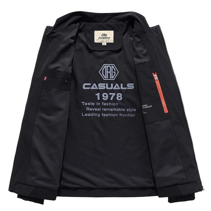 Automne Nouvelle Veste Homme à Col Montant Élastique Quadridirectionnel à Séchage Rapide Veste Homme Monocouche à Manches Resserrées Élastique 5XL black