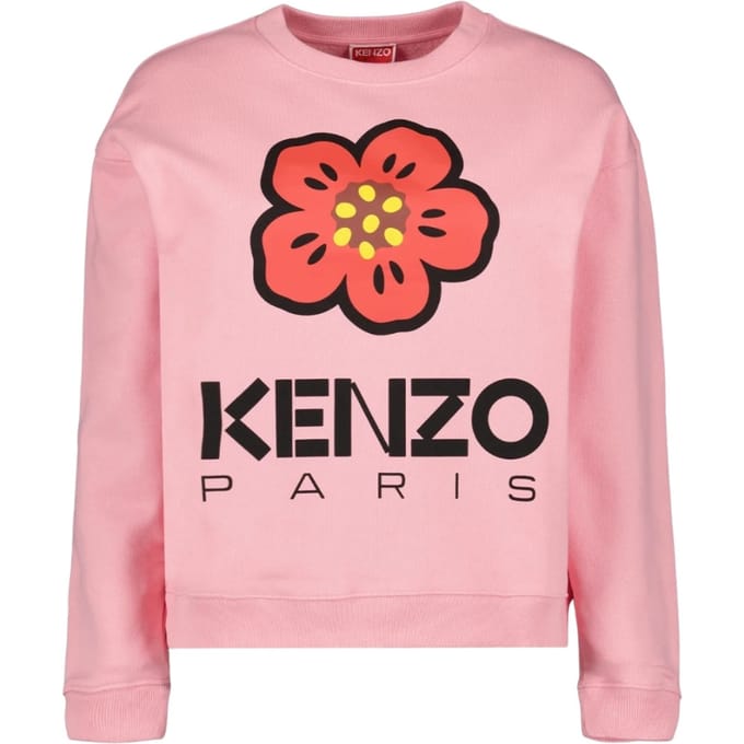 Kenzo Paris bloemlogo roze roze sweatshirt