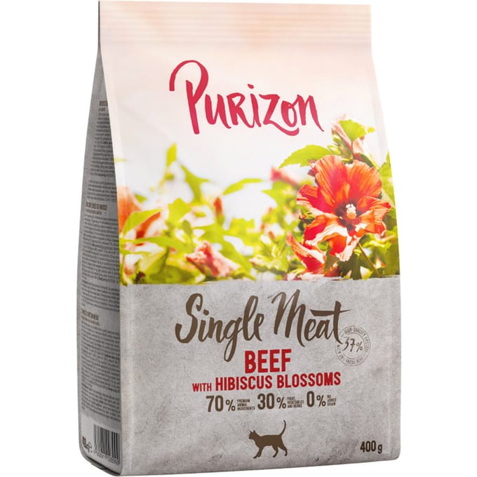 400g Single Meat Rund met Hibiscusbloesem Purizon Kattenvoer