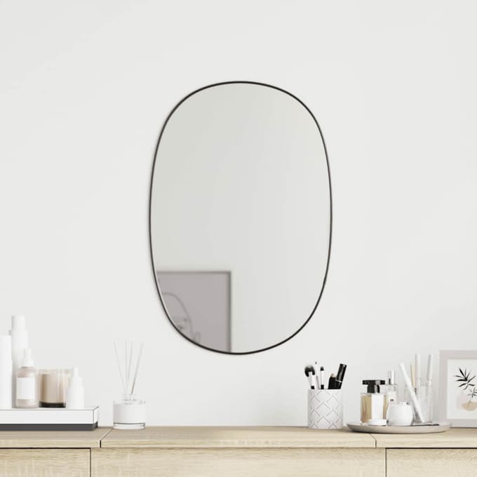 vidaXL - Wandspiegel - 50x35 - cm - zwart