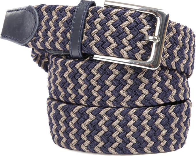 Riem Suitable Geweven Riem Navy Taupe