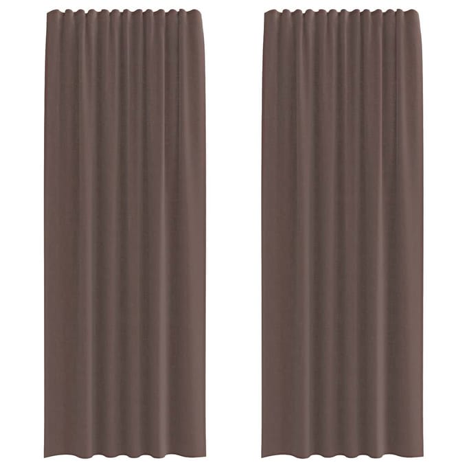 vidaXL - Gordijnen - voile - met - tab - top - 2 - st - bruin