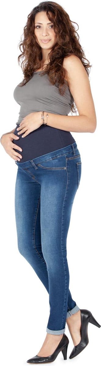 Mamsy - Milano - Basic zwangerschapsjeans - Slimfit - Medium blauw denim - M