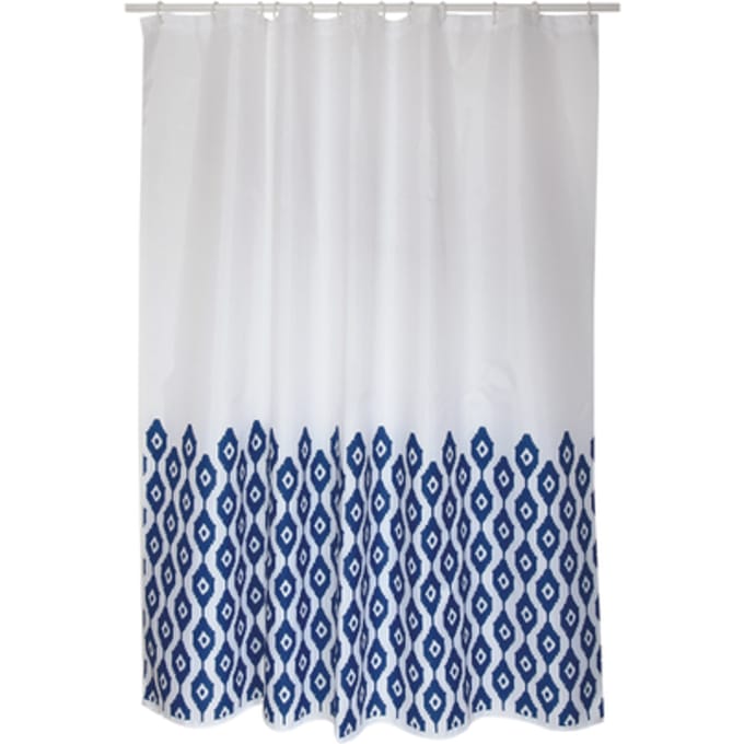 Msv Douchegordijn Ikat Blauw 180cm