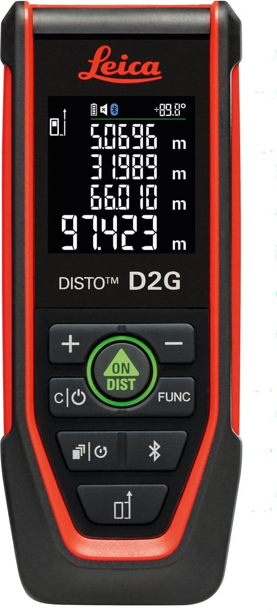 Leica DISTO D2 G - Groene Laser Afstandsmeter 120m, 1.5mm, bluetooth en NFC - Model 2026