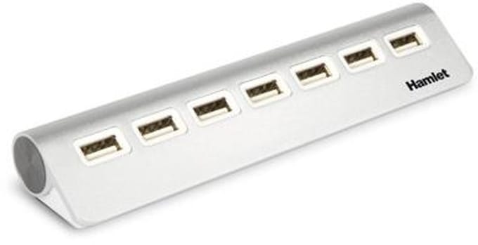 Hamlet XHUB7020AL interface hub USB 2.0 480 Mbit/s Aluminium