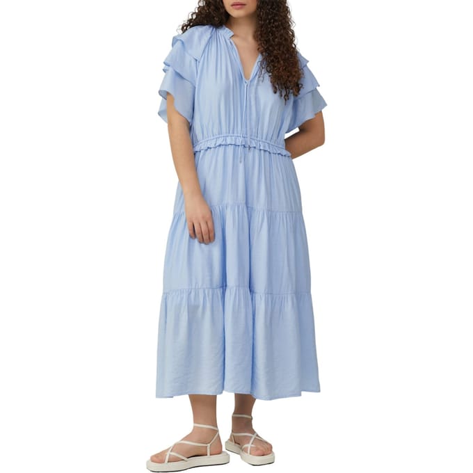 QS - female - Midi-jurk met volantdetails
