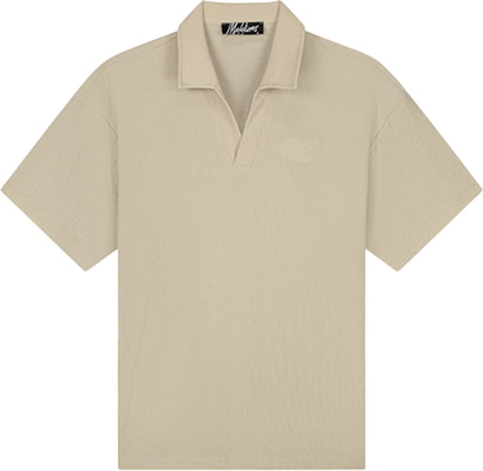 Malelions Emblem Seersucker Buttonless Polo