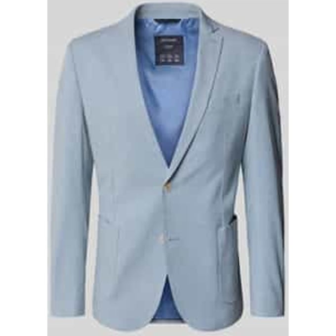 slim fit colbert met katoen, viscose en linnen