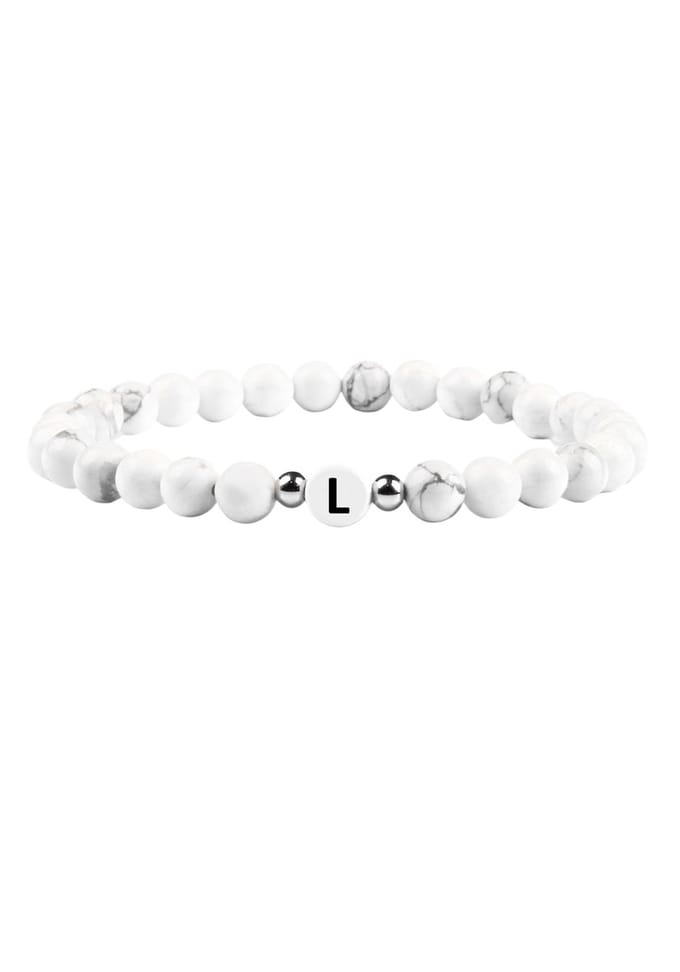 good.designs Parelarmband van howlietstenen met de letter L