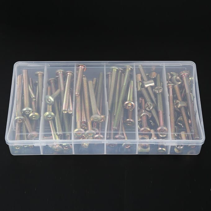 100 Stuks Schroefmoer M6 Meubelverbinding Verzinkte Koolstofstaal Schroefmoer Assortiment Kit