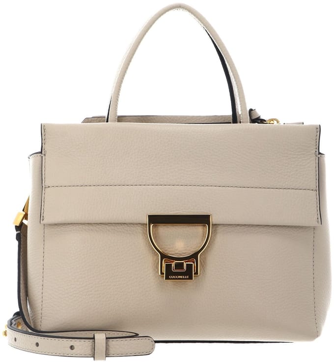 COCCINELLE Leren handtas schoudertas Arlettis Handbag Grained Leather Sandshell beige