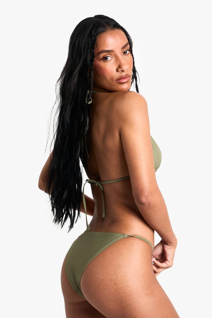boohoo Dames Swimwear Essentials Tanga Brief | Kaki | Maat: 44