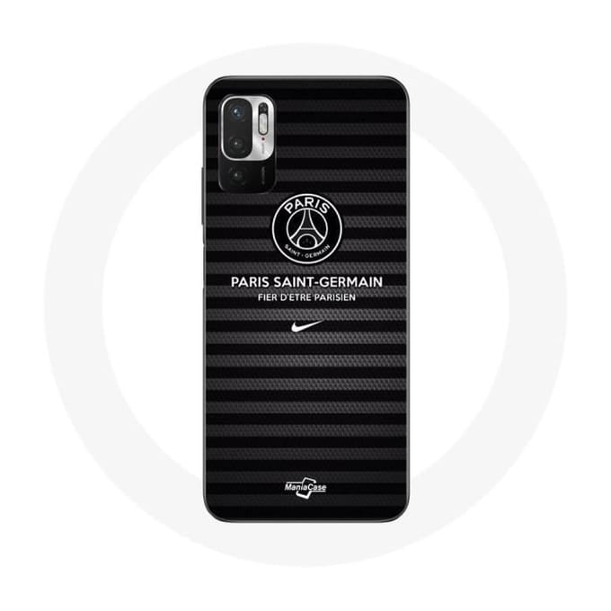 Coque - Paris Saint Germain - Xiaomi Redmi Note 10 5G - Souple - Noir - Fier d'être Parisien